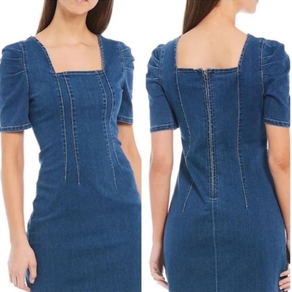 Sanctuary x Anthropoloie, Melanie Shift Dress, Denim in Blue, Mini Dress, Size L